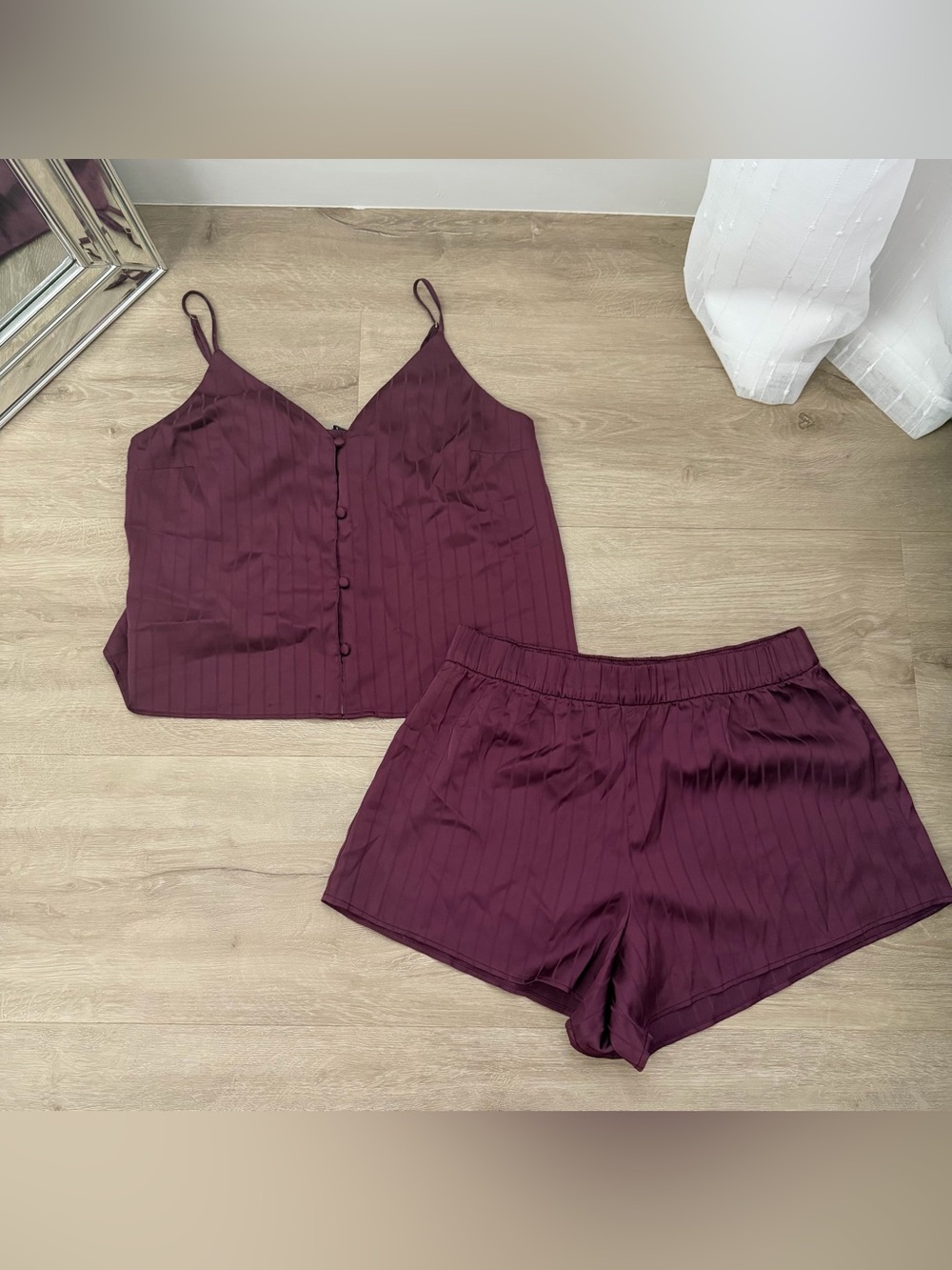 Abercrombie and Fitch Purple Satin Sleepwear Set